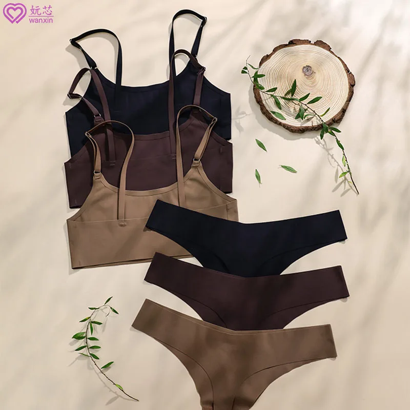 

Selling Bras And Thong Panties Set Push Up Cotton Sexy Underwear Women Seamless Sports Big Size Comfortable Hot Lingerie