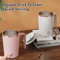 Portable Automatic Stirring Cup Mug Rechargeable Stainless Steel Auto Self Mixing Cup with Lid Self Stirring Travel Mug 3
