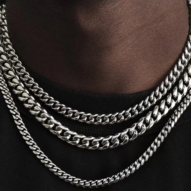 Black Stainless Steel Chain Necklaces