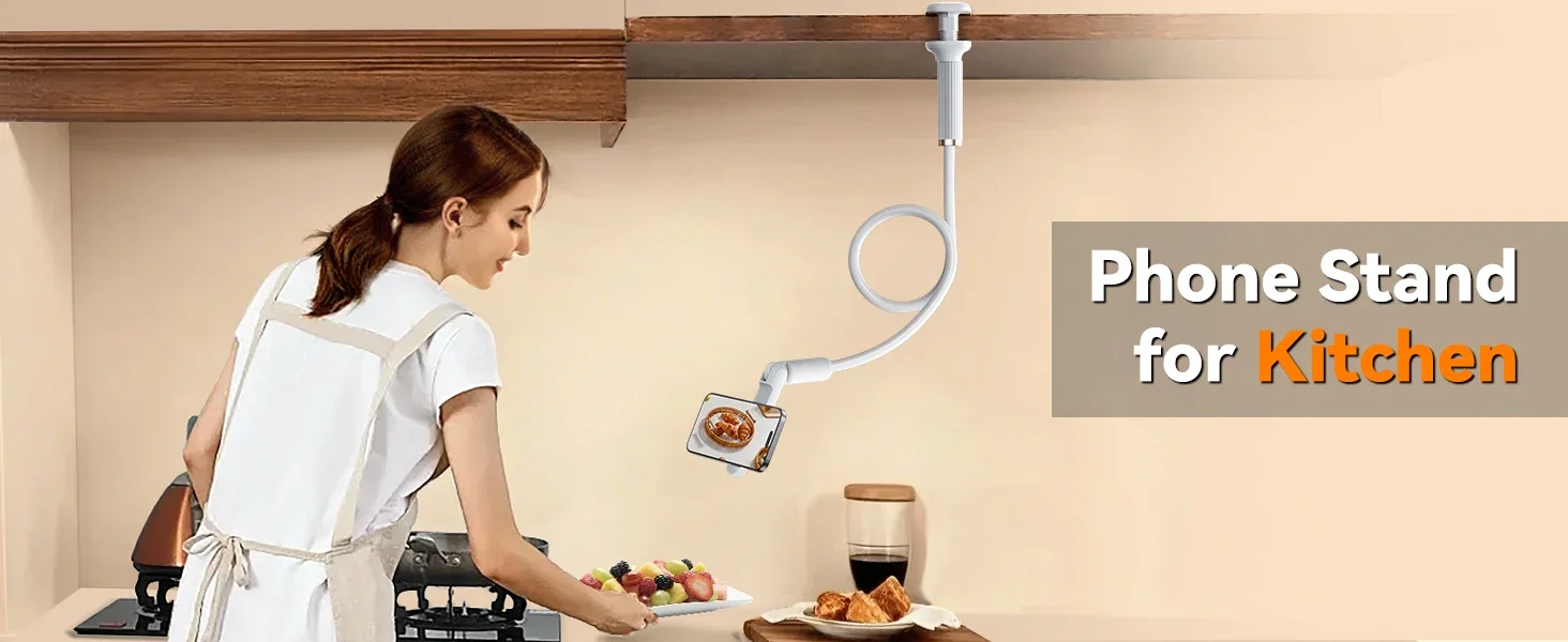 Flexible Gooseneck Phone Holder For Bed And Desk Clamp Mount_voghion.com