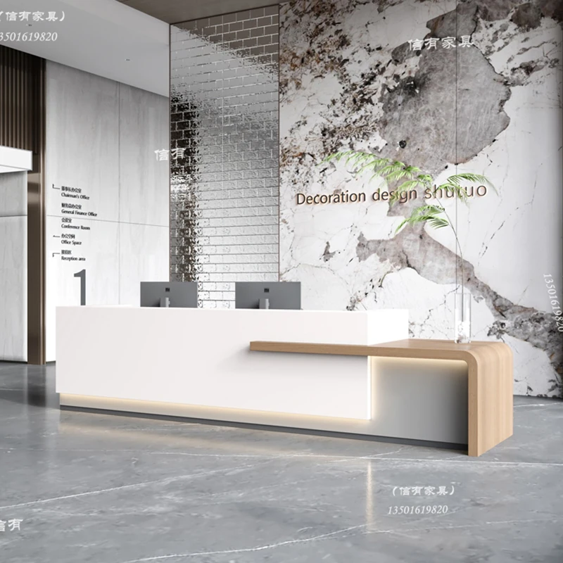 Front Desk Reception Counter Desks Table Auxiliary Standing Office Table Church Pulpits Balcao Para Salao De Beleza Furniture