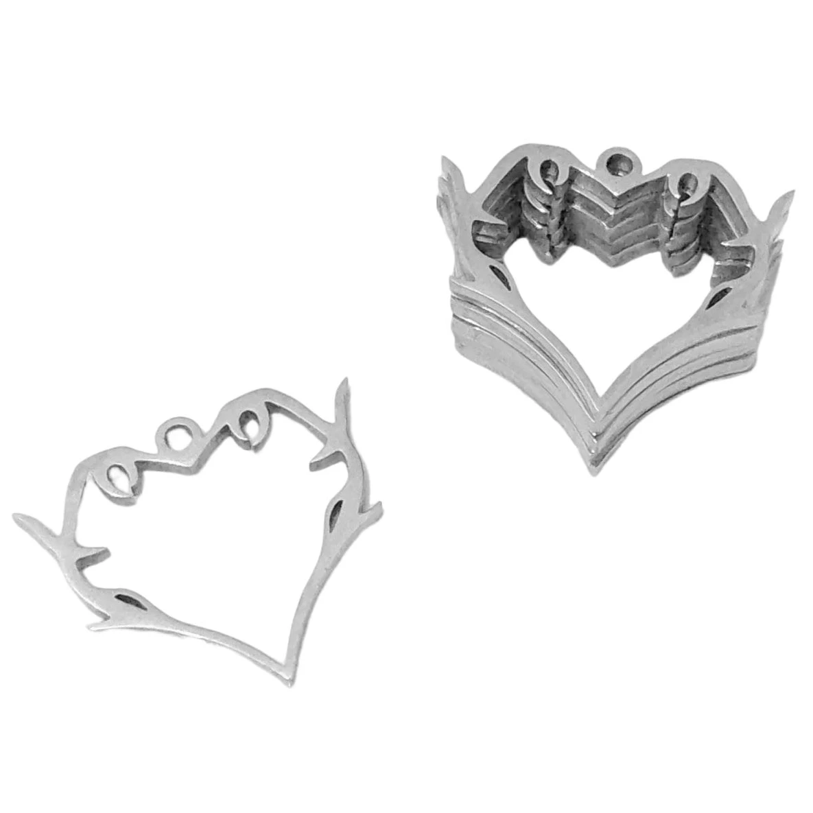 

WZNB 4Pcs Thorns Hearts Frame Charms Geometry Stainless Steel Pendant for Jewelry Making Handmade Necklaces Diy Accessories