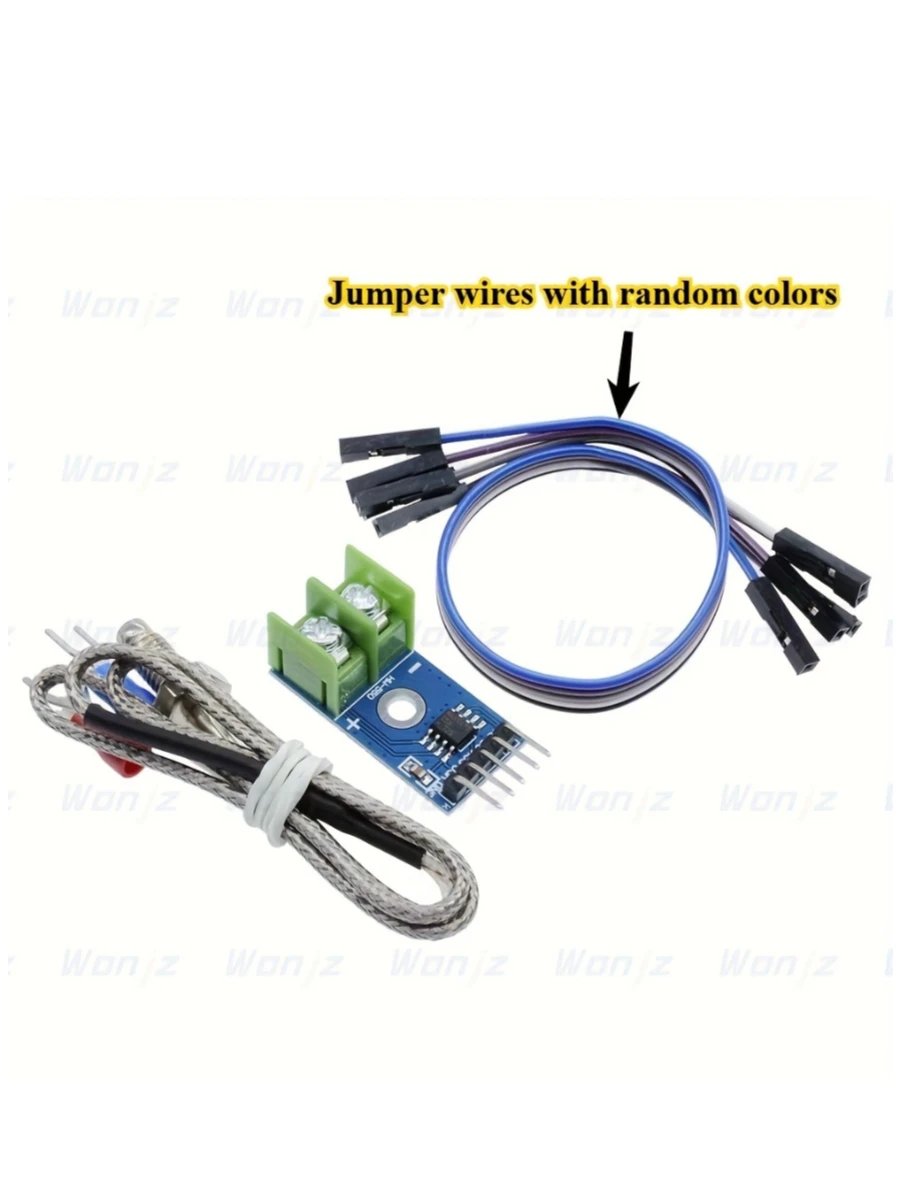 Termokupl Sensör Kiti: MAX6675 Modülü + K-Tipi Termokupl Sıcaklık Sensörü, ESP32 ve Raspberry Pi'ye Uygun