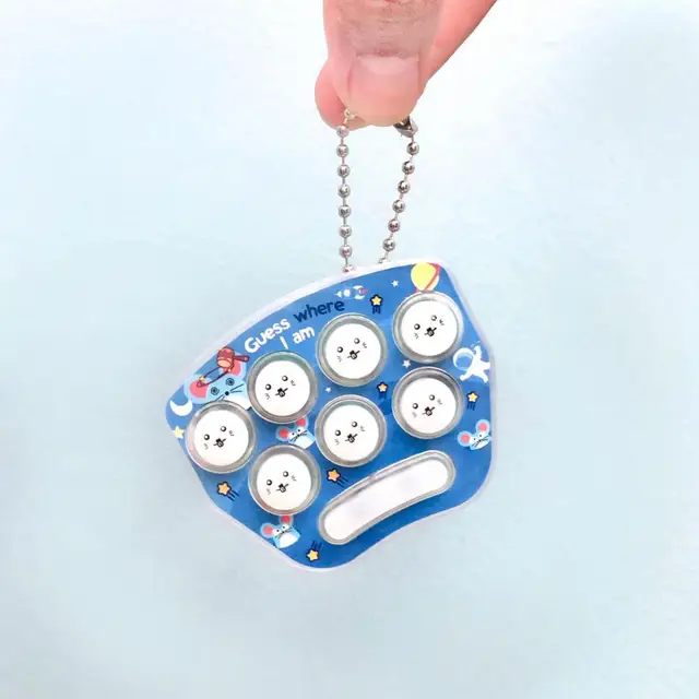 Cartoon Handheld Mini Fun Whack-A-Mole Game Machine Key Chain Cute Creative  Playable Gopher Machine Keychain Kids Toy Gift Charm