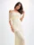 Elegant Sleeveless Mesh Patchwork Double Layer Long Dress Women Bodycon Evening Dress Sexy Perspective Tight Vestido