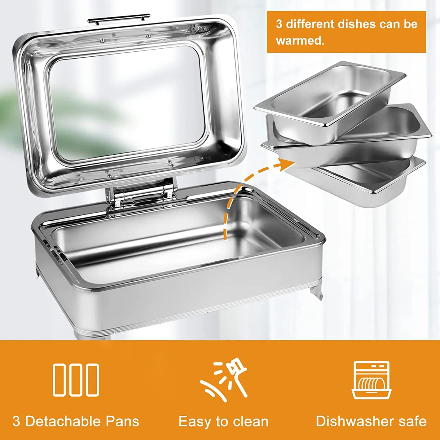 9L/13L Chafing Dishes Serving Food Warmer, Food Warmers Electric for  Parties Buffets, 400W Stainless Steel Buffet Servers and Warmers Chafing  Dish for