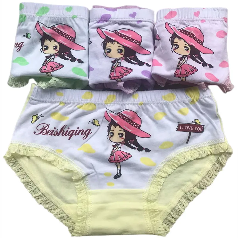 Girls Underwear Children Underwear Girl Briefs Boxers Cute Princess Design Children Cotton Underwear Kids Short Panties Bright Prints Soft Size 2-12T