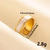 Bagues ouvertes bohème en émail blanc, couleur or, luxe, irrégulier, en acier inoxydable, réglable, bijoux de charme pour femmes, cadeaux