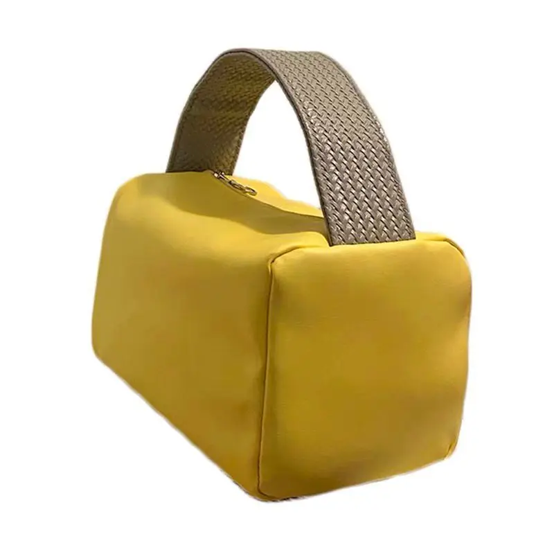

Handheld New Candy Color Leather Large Capacity Cosmetic Bag Storage Bag Square Organizer Bag Cosmetics Portable Toiletries Bag