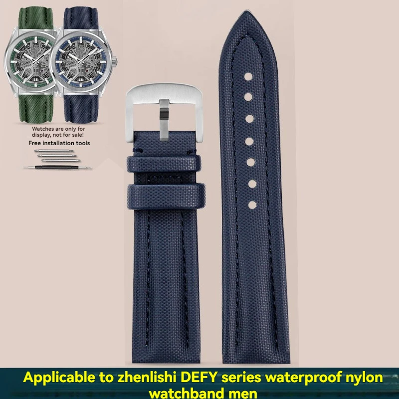 23 Nylon Pelle Bovina Suola Impermeabile Cinturino Orologio Da Uomo Cinturino Cinturino Verde Blu Nero Per Zenith Defy Series 32.9001/9003 95.9000
