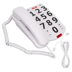 Enhanced Volume Large Button Home Landline Phone (WHITE)