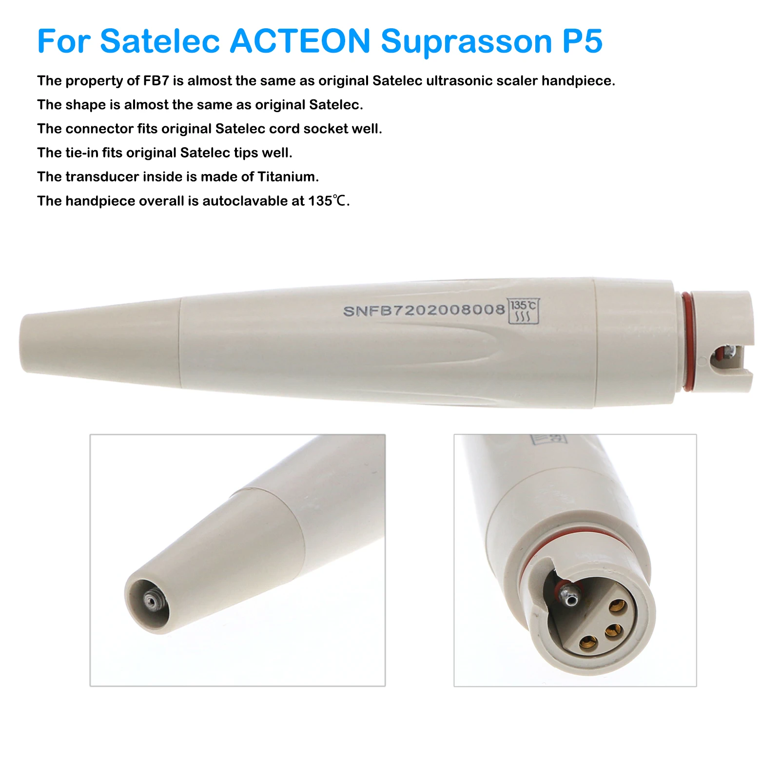 FB6/FB7 Dental Ultrasonic Scaler Handpiece handle Fit Suprasson P5 ACTEON Satelec 4