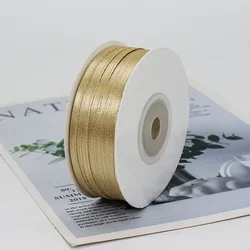 Luxurious Double - Sided Satin Ribbon for Gift Wrapping & Decorations - 100 Yards, 3mm (156 luxury gold)