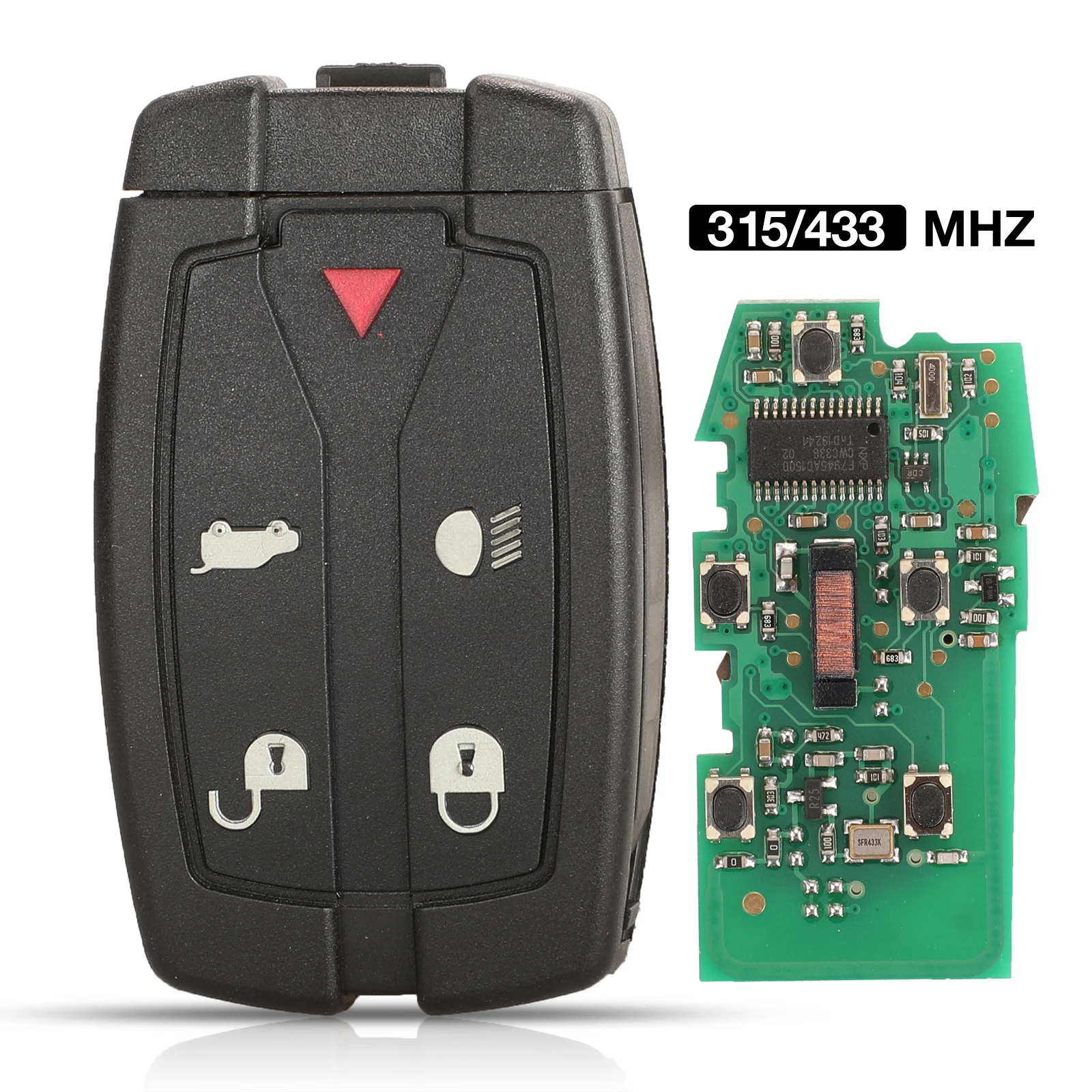 Jingyuqin 5 Pulsanti Smart Remote Key 315/433Mhz Pcf7945 Chip Per Land Rover Nt8Tx9 Freelander 2 Lr2 Sport Chiave Chip Originale