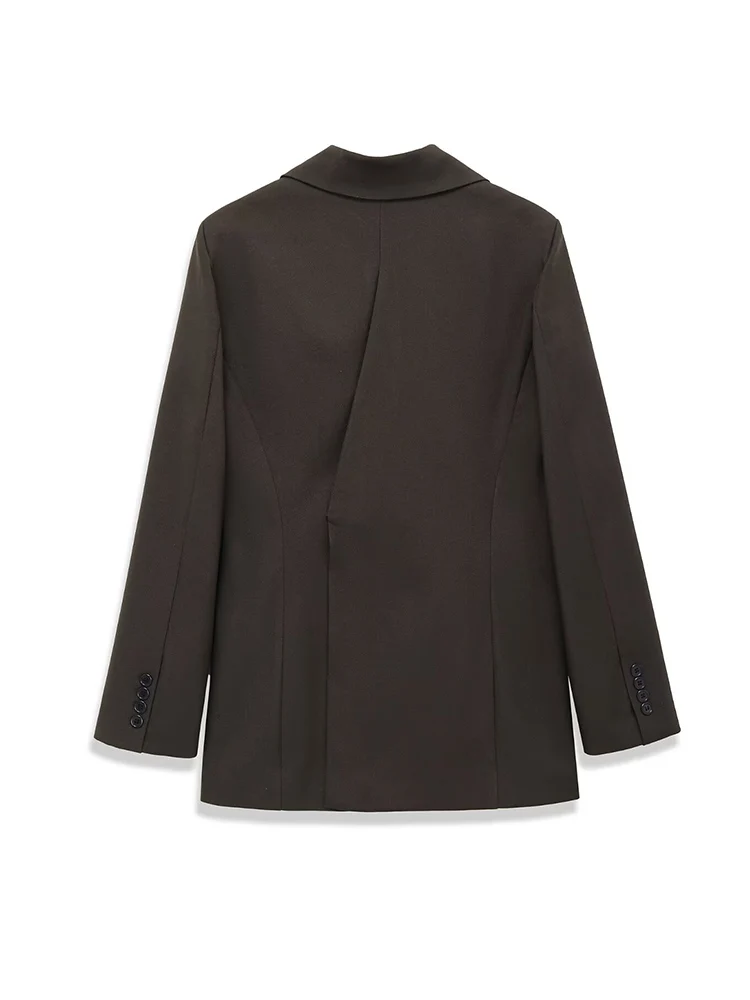 Women Elegant Suit Coat Fashion Slim Fit Pocket Blazer Office Ladies Chic Single Button Casual Solid Color Suit Spring New