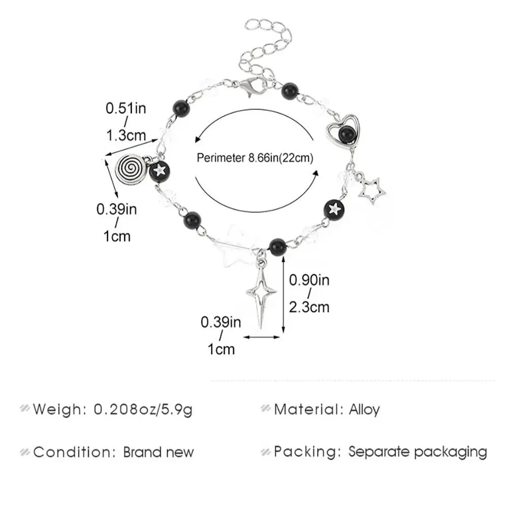 New Alloy Hollow Five-pointed Star Bracelet Adjustable Vintage Tredny Y2K Couple Bracelets Punk Matching Bracelets