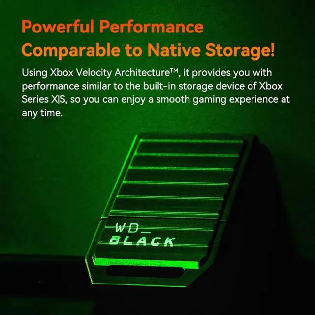 Xbox 시리즈 X|S를 위한 웨스턴 디지털 WD 블랙 C50 확장 카드: 게임 경험 업그레이드