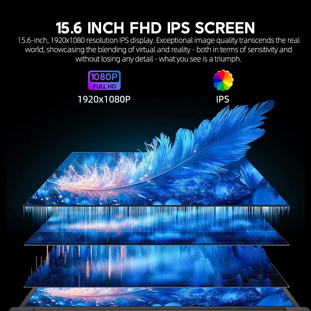 JSHIX 15.6인치 노트북 8GB DDR4 512GB SSD AMD R3 3200 프로세서 IPS 디스플레이 4600mAh 1920*1080P 윈도우11 비즈니스 & 홈 노트북