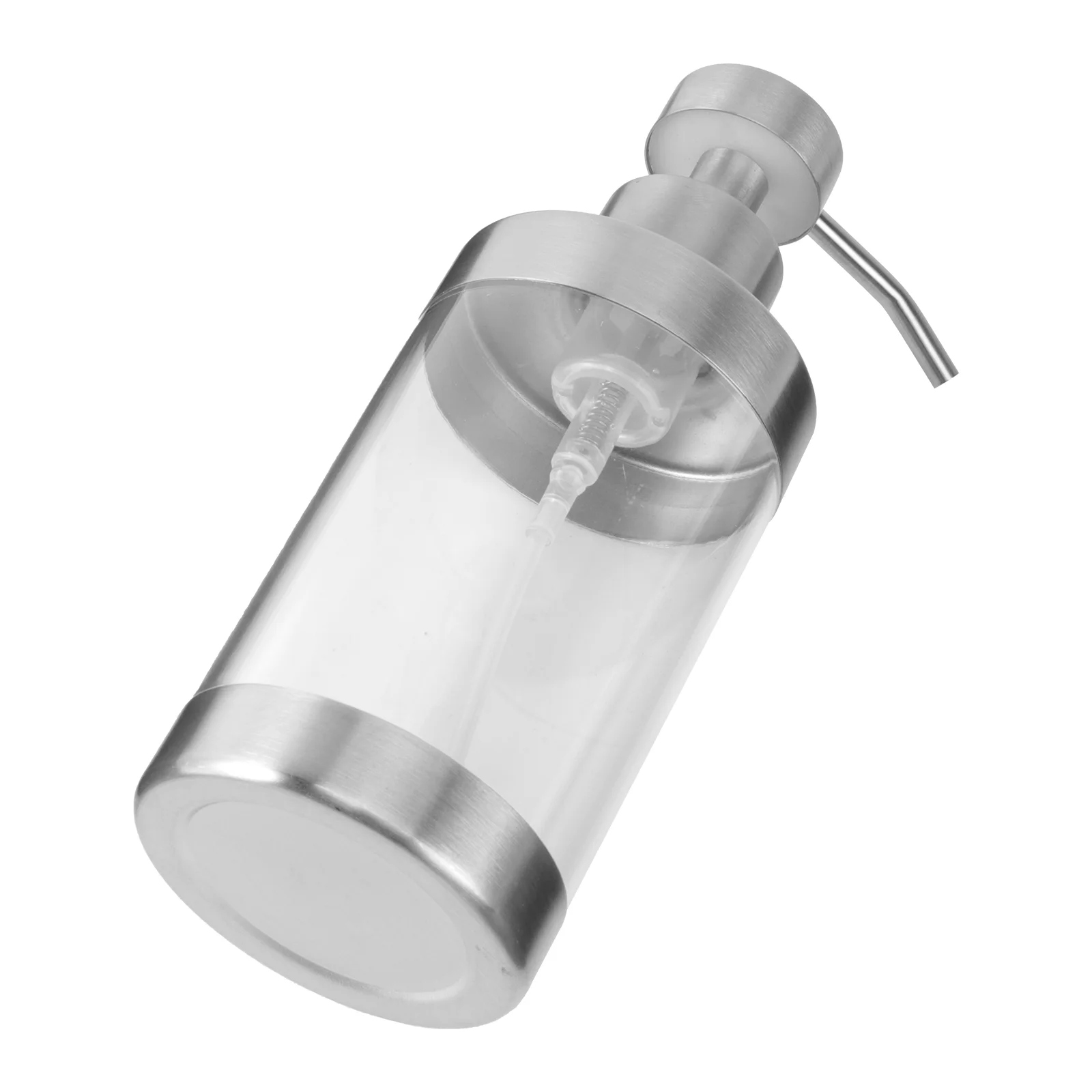 

Stainless Steel and Acrylic Soap Dispenser Foaming Liquid Soap Dispenser Manual Clear for Kitchen and Bathroom Countertops