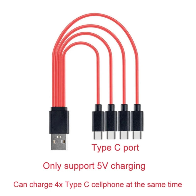 Charging cable Usb charging cable 4 in 1 Convert Type-C USB Splitter Cable 4 Port Fast-Charging Adapter for Hard Drive Disk Phone Charger Cord Connector