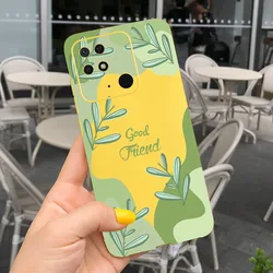 Lovely Pattern Candy Color Silicone Phone Case - Soft TPU Cover for Redmi 10 (India) (Pink Green)