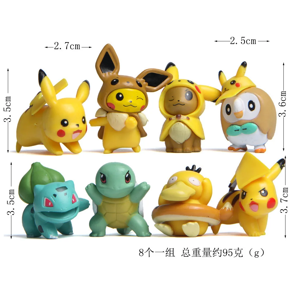 1-2 polegada pokemon figuras brinquedos eevee pikachu charizard