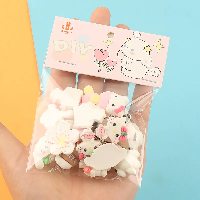 20pcs Cute Resin Accessories Decorative Cream Glue Popular Diy Material Bag Handicraft Shop Stall Foreign Trade Guka Set