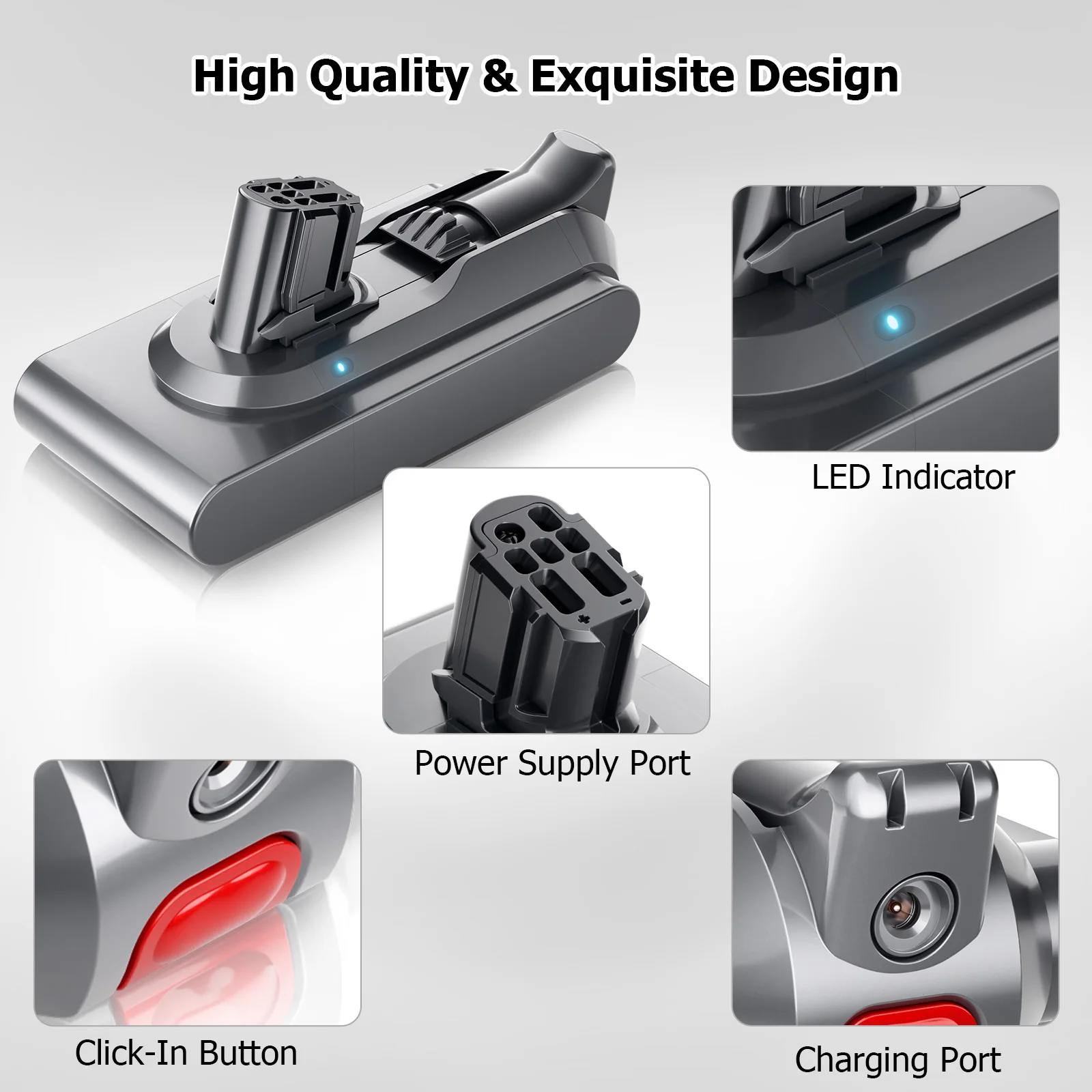 Batterie 25,2V 3000mAh Compatible Dyson V12 - Autonomie Longue, Charge Rapide - SV20, SV30, SV34, SV35