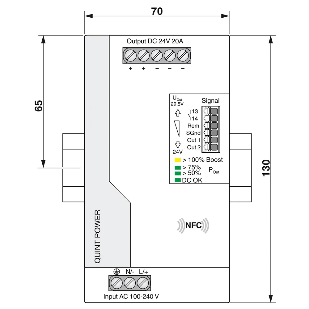 For Phoenix 2904602 QUINT4-PS/1AC/24DC/20 QUINT POWER Power Supply Output 24VDC/20A 6 For Phoenix 2904602 QUINT4-PS/1AC/24DC/20 QUINT POWER Power Supply Output 24VDC/20A - Image 4