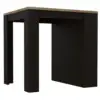 Tanna Kitchen Counter Dining Table ,Two Legs, Three Side Shelves Black / Pine 3