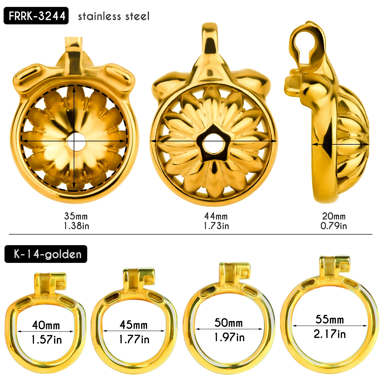 FRRK Detachable Urethral Inverted Metal Male Chastity Cock Cage Penis Ring SM Gay Chastity Device Adult Sex Toy For Men Femboy