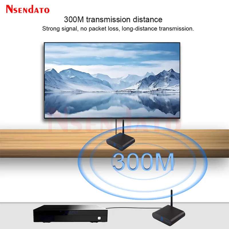 Measy AV530 5.8G Wireless AV Transmitter Receiver Audio Video SD TV AV Signal Sender receiver Go Through Wall 300M / 1000FT