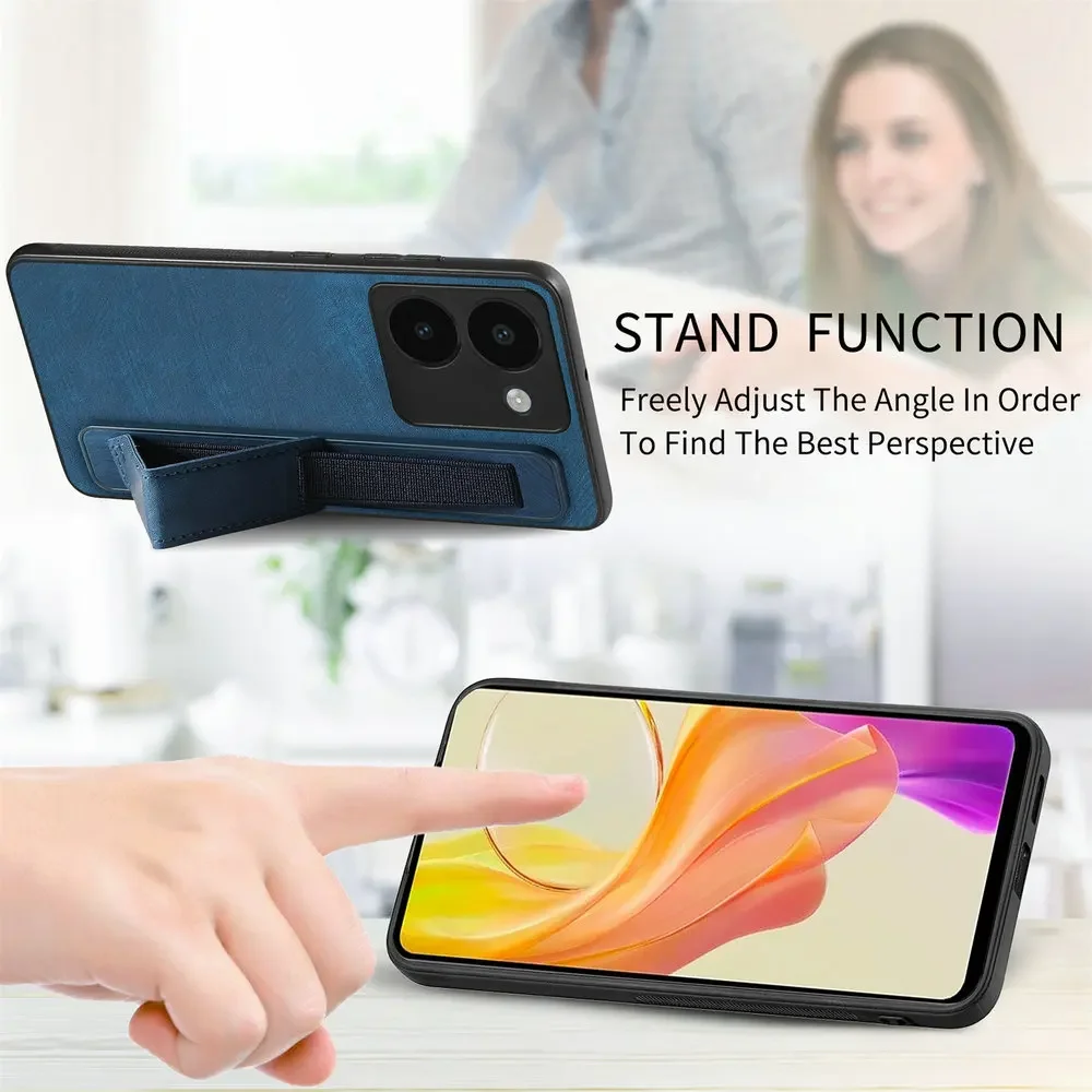 Luxury Leather 360° Protective Case with Wrist Strap & Lens Protection