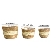 Rattan Woven Flowerpot Potted Handmade Flower Plant Container Garden Grass Planter Straw Basket Home Balcony Storage Decorative 6
