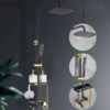 Thermostatic Shower Set Bathroom Metal Black Shower Mixer Faucet Constant Shower Tap Shower Shelf 2