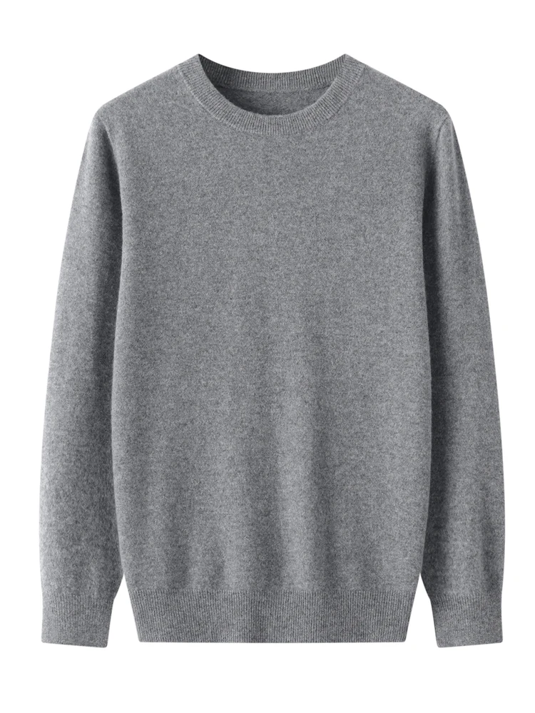 

Men's 100% Merino Wool Sweater Autumn Winter O-neck Long Sleeve Cashmere Pullover Warm Soft Knitwear Casual Business Jumper