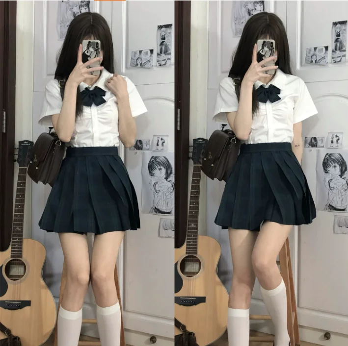 일본 교복 여학생 JK 슈트 허리 조절 셔츠 넥타이 섹시한 여학생 세일러복