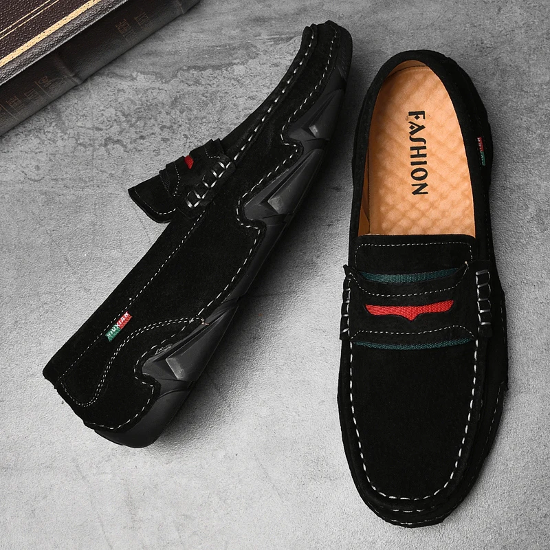 MPS1027 Genuine suede leather Men Loafers Driving Shoes