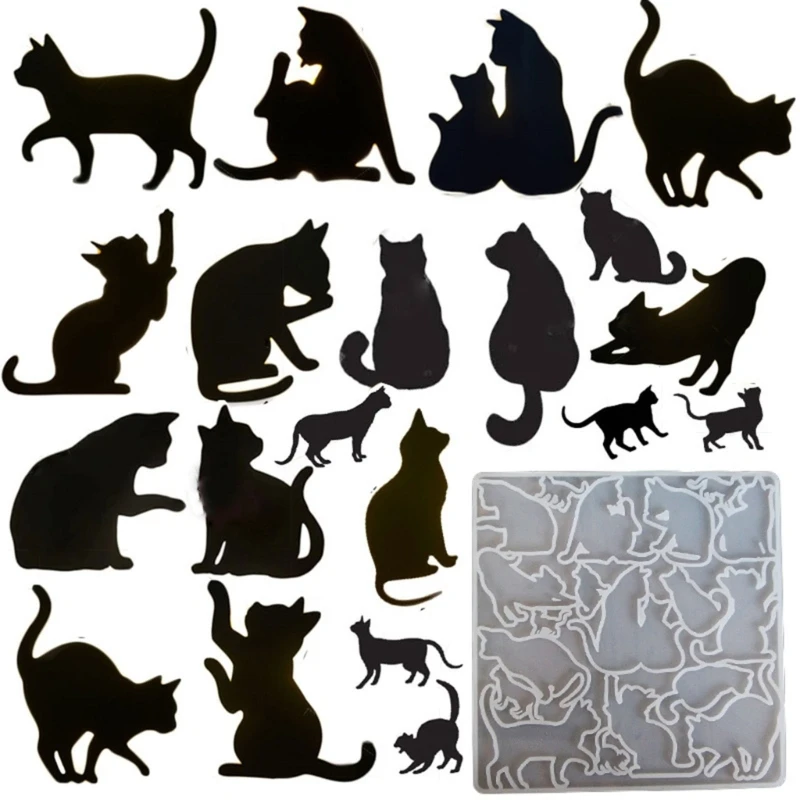 

DIY Various Cat Shape Keychain Silicone Mold Earrings Necklace Hanging Pendant Charm Epoxy Resin Casting Mould Jewelry Bag Decor