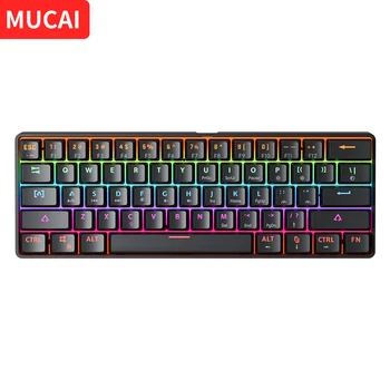 MUCAI MK61 USB Gaming Esports Mechanical Keyboard 61 Key Red Axis Wired Detachable Cable RGB Backlight Hot Swap 1