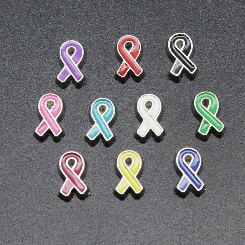 

Mix Color 20pcs/Lot Pink Cancer Ribbon Floating Charms Living Glass Pendants Lockets Jewelry Accessory