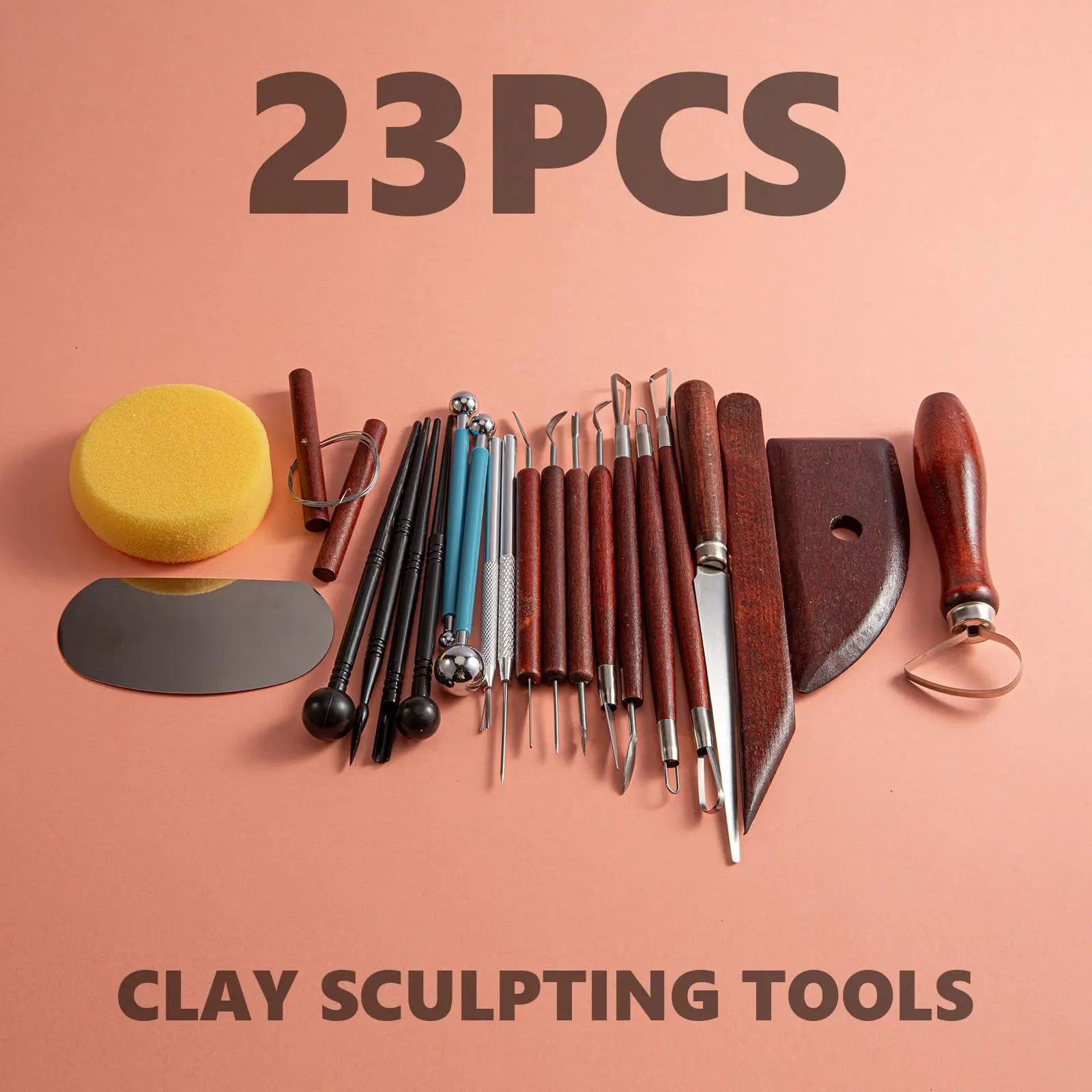 23PCS Clay Tools Sculpting, Ceramic & Pottery Modeling Tool, Ceramics Tools Set, Polymer Kit, Air Dry Clay