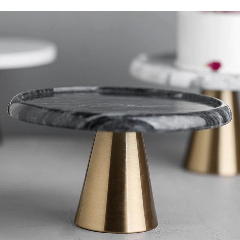 Marble Cake Stand Household Round Baking Transparent Glass Cover Restaurant Tall Dessert Tray Goods