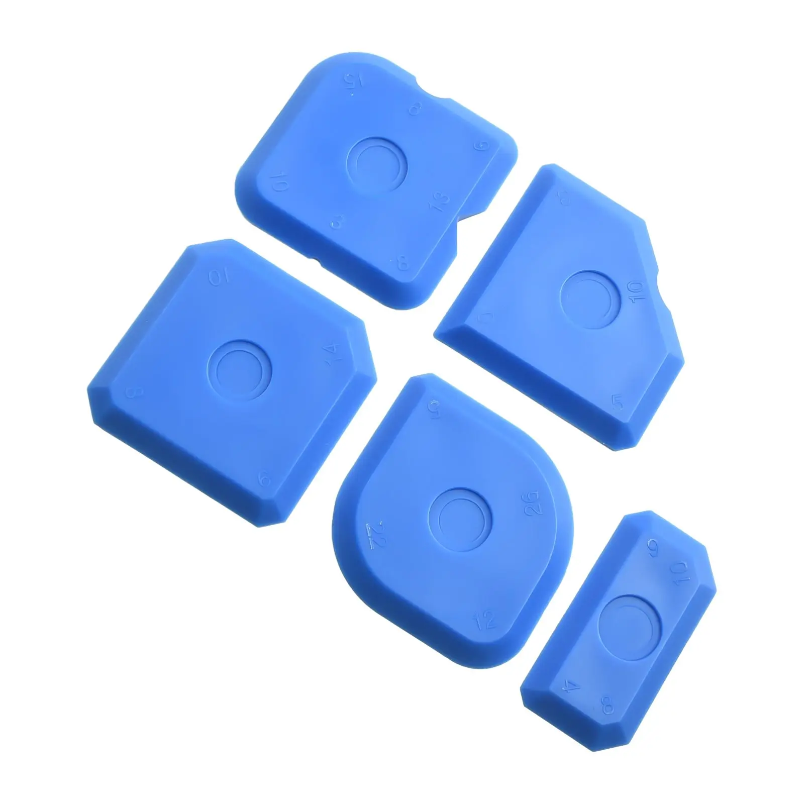 

5pcs Silicone Applicator Scraper Plastic Sealant Tool Spreader Finish Caulk Tile Grout Applicator Trimming Glue Removal Plate
