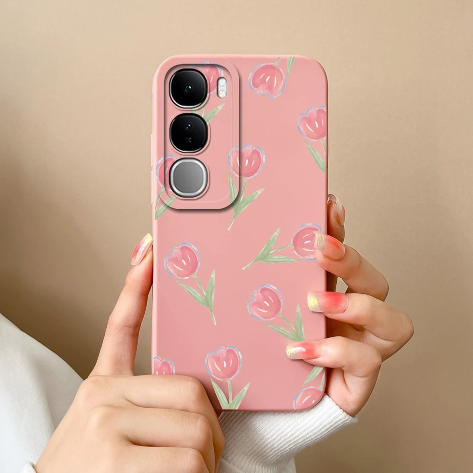 Colorful Floral Design Silicone Case with Lens Protection