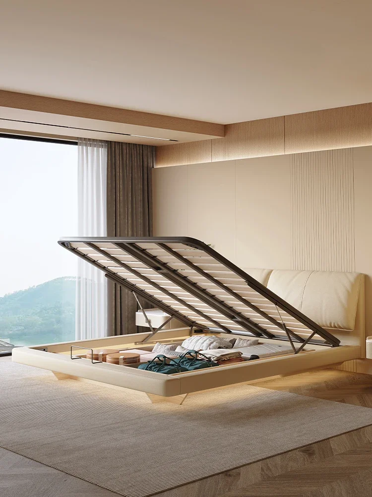 

Роскошная кожаная Подвеска светильник, современная простая подвесная кровать для основной спальни, высотой 1,8 м