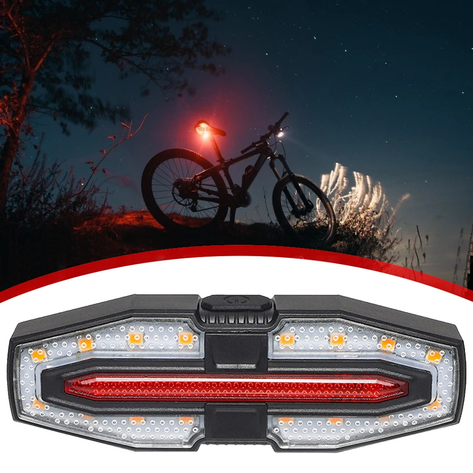 Fanale posteriore per bicicletta + allarme antifurto carica USB telecomando senza fili LED fanale posteriore ricerca bici lanterna corno sirena avviso A6  18