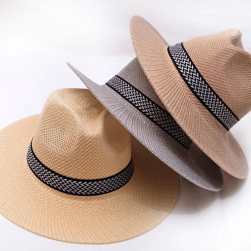 

Farmer's Straw Hat Cuban Cap Panama Hat Short Brim Fedora Hat Sun Hat Summer Straw Jazz Hat Unisex Casual