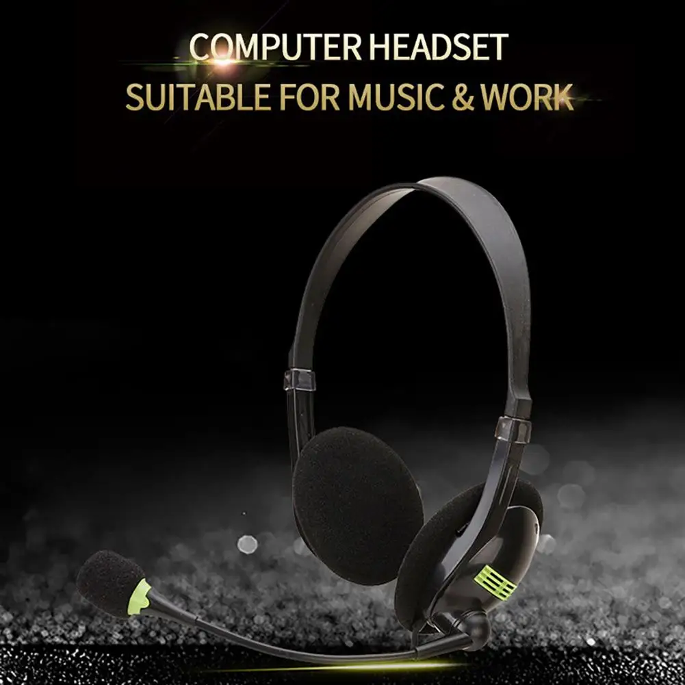 Noise-canceling Headset with Microphone Ergonomic Design Dual Socket 3.5mm Wired for Pc/laptop/computer for Call