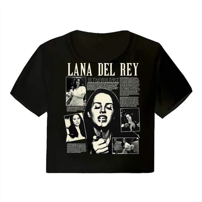 Crop Top Lana Del Rey Ldr Sailing Graphics T-Shirt Cropped Harajuku Damen Vintage Kurzarm-T-Shirt Streetwear Damen-T-Shirt